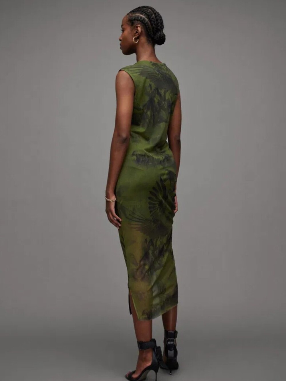 All Saints Nora Colca Midi Dress - Picture 3 of 9